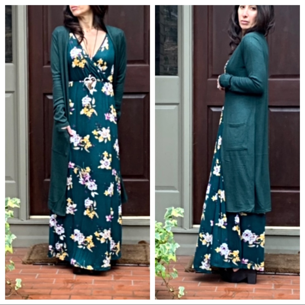 ✨LAST ONE✨Gorgeous hunter green pocket duster - Picture 2 of 8